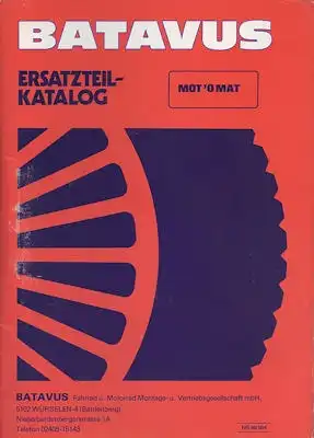 Batavus Mot o Mat Ersatzteilliste 1977
