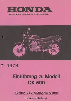 Honda CX 500 Einführung zum Modell 1978