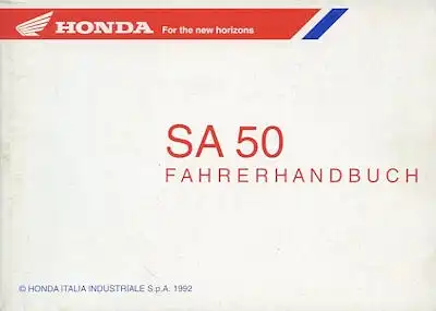 Honda SA 50 Bedienungsanleitung 1992