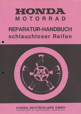 Honda Schlauchlose Reifen Reparaturanleitung ca. 1978