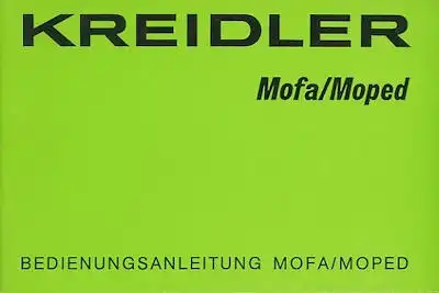 Kreidler Mofa Moped Bedienungsanleitung 4.1977
