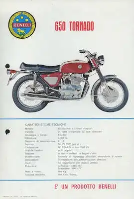 Benelli 650 Tornado Prospekt ca. 1970