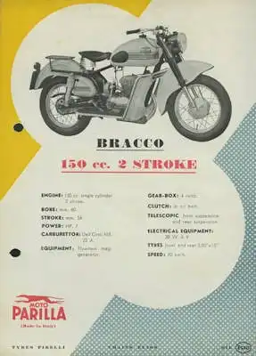Moto Parilla Bracco 150 cc. 2 stroke Prospekt ca. 1964