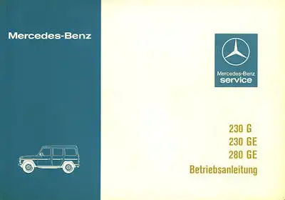 Mercedes-Benz 230 280 GE Bedienungsanleitung 8.1983