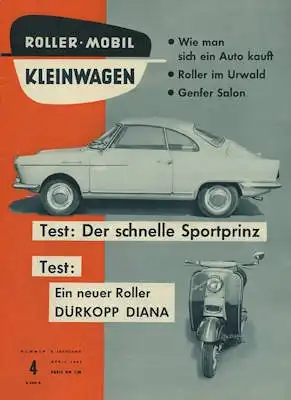 Rollerei und Mobil / Roller Mobil Kleinwagen 1960 Heft 4