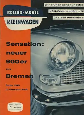 Rollerei und Mobil / Roller Mobil Kleinwagen 1959 Heft 6