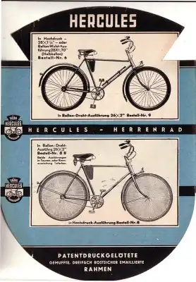 Hercules Fahrrad Programm ca. 1936