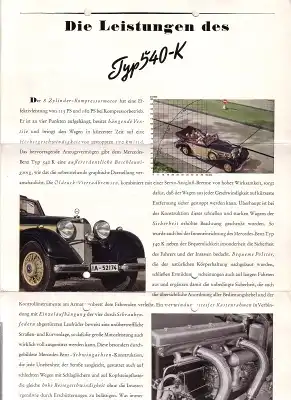 Mercedes-Benz Typ 540 K Prospekt 1938