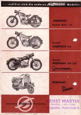 Hoffmann Modell 175-2 Prospekt ca. 1952