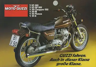 Moto Guzzi V 35 / V 50 + V 65 Prospekt ca. 1982