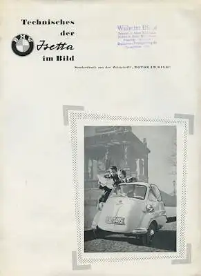 BMW Technisches der Isetta im Bild Prospekt ca. 1955