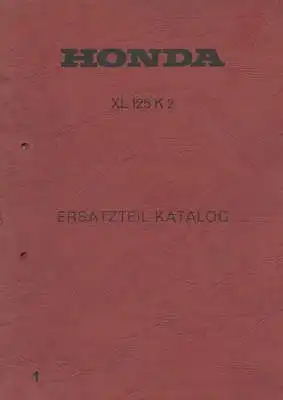 Honda XL 125 K 2 Ersatzteilliste ca. 1974