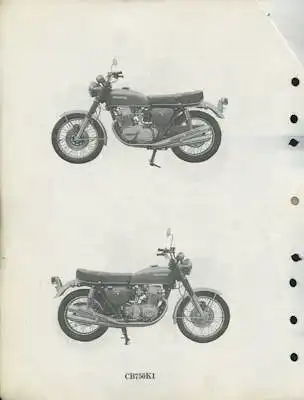 Honda CB 750 K 1 + 2 Ersatzteilliste ca. 1972