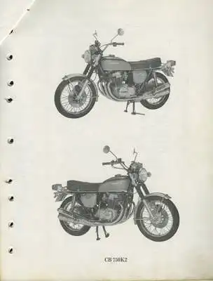 Honda CB 750 K 1 + 2 Ersatzteilliste ca. 1972