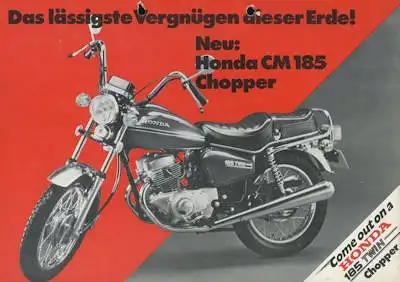 Honda CM 185 Twin Chopper Prospekt ca. 1977