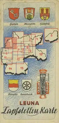 Leuna Zapfstellen-Karte Nr. 1 1930er Jahre