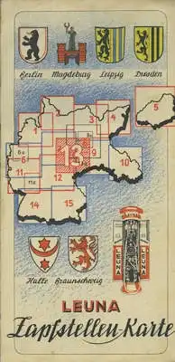 Leuna Zapfstellen-Karte Nr. 13 1930er Jahre
