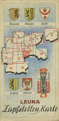 Leuna Zapfstellen-Karte Nr. 13a 1930er Jahre