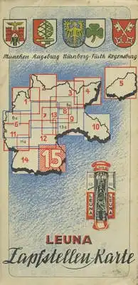 Leuna Zapfstellen-Karte Nr. 15 1930er Jahre