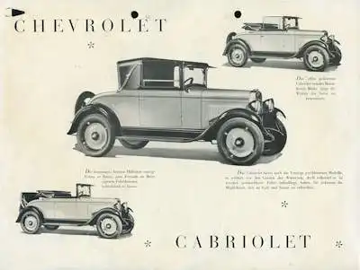 Chevrolet Cabriolet Prospekt ca. 1930
