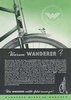 Wanderer Fahrrad Prospekt 1950er Jahre