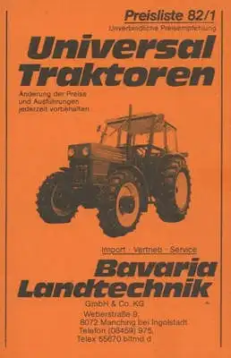 Universal Traktoren Preisliste 1982