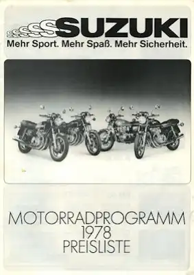 Suzuki Preisliste 1978