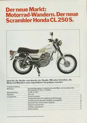 Honda CL 250 S Prospekt 1982