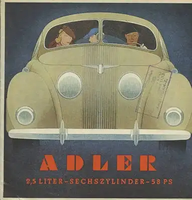 Adler 2,5 Ltr. Prospekt 1937