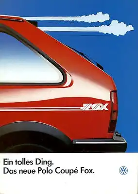 VW Polo 2 Fox Coupé Prospekt 3.1986