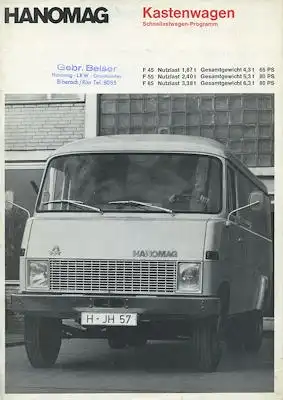 Hanomag Kastenwagen 1,87 - 3,38 to Programm ca. 1967