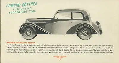Adler Trumpf Junior Prospekt 1934