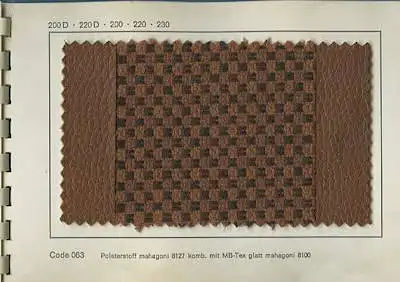 Mercedes-Benz W 114 / 115 Polster Mustermappe 1972