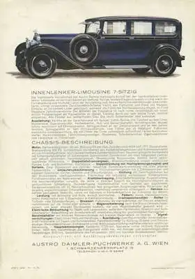Austro Daimler ADR 8 Prospekt 9.1930