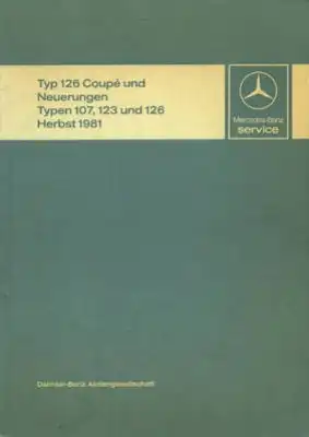Mercedes-Benz Typ 126 C u.a. Reparaturanleitung 9.1981
