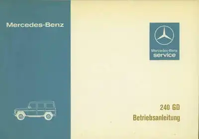 Mercedes-Benz 240 GD Bedienungsanleitung 2.1979