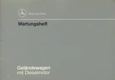 Mercedes-Benz GD Wartungsheft 10.1991