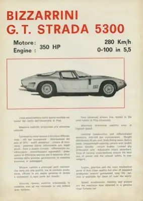 Bizzarrini G.T. Strada 5300 Prospekt ca. 1966