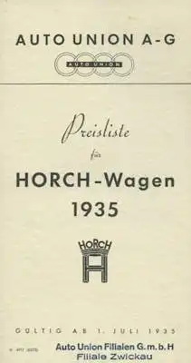 Horch Preisliste 7.1935