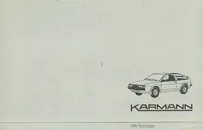VW / Karmann Scirocco 2 Prospekt 1980er Jahre