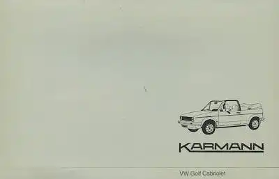 VW / Karmann Golf 1 Cabriolet Prospekt 1980er Jahre