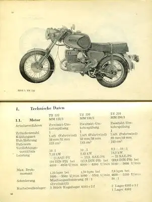 MZ TS 125 150 250 Bedienungsanleitung 1974