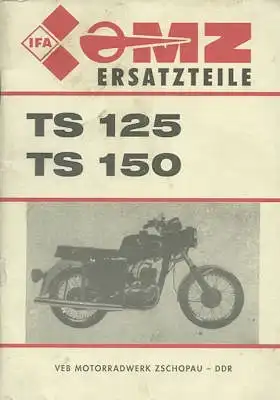 MZ TS 125 150 Ersatzteilliste 1985
