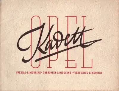 Opel Kadett Prospekt 1930er Jahre