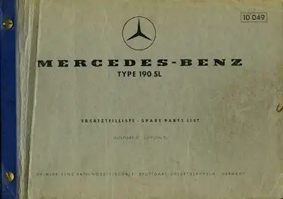 Mercedes-Benz 190 SL Ersatzteilliste 1963