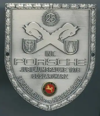Plakette 25 Jahre Porsche Club Wiesbaden 1978