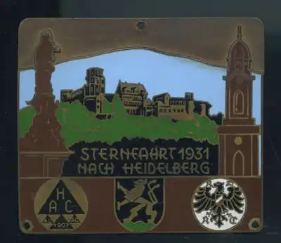 Plakette Sternfahrt nach Heidelberg 1931