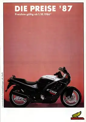 Honda Preisliste 1987