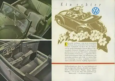 VW Käfer Cabriolet Prospekt ca. 1950