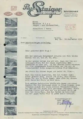 Paul Staiger Brief 1932